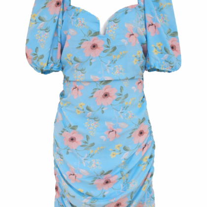 Vestido flores celeste S/M