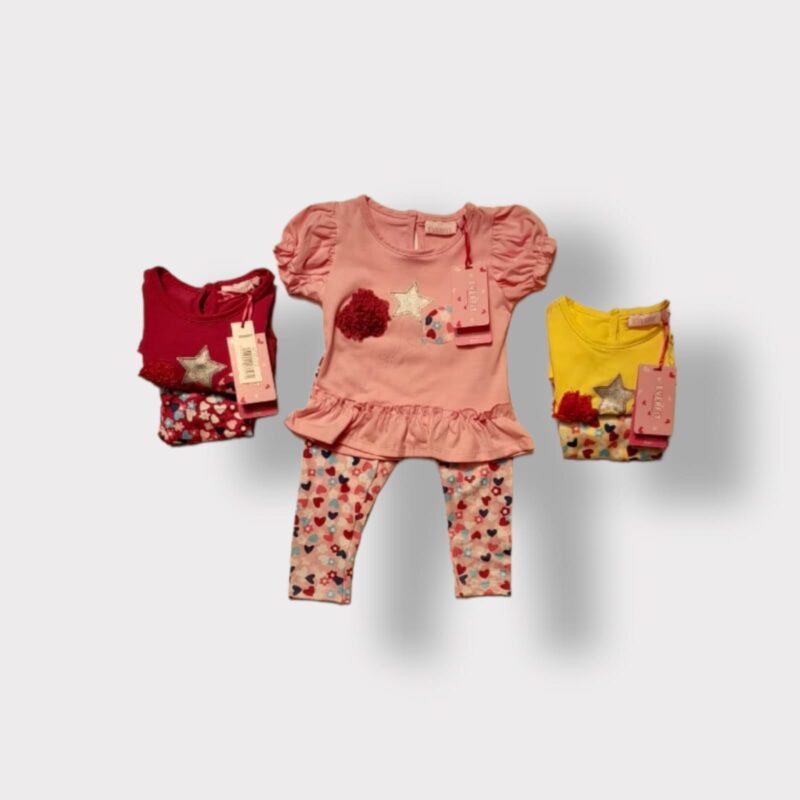 CONJ EVER FIT MESES BLUSA/LICRA CORAZONES Y FLORES