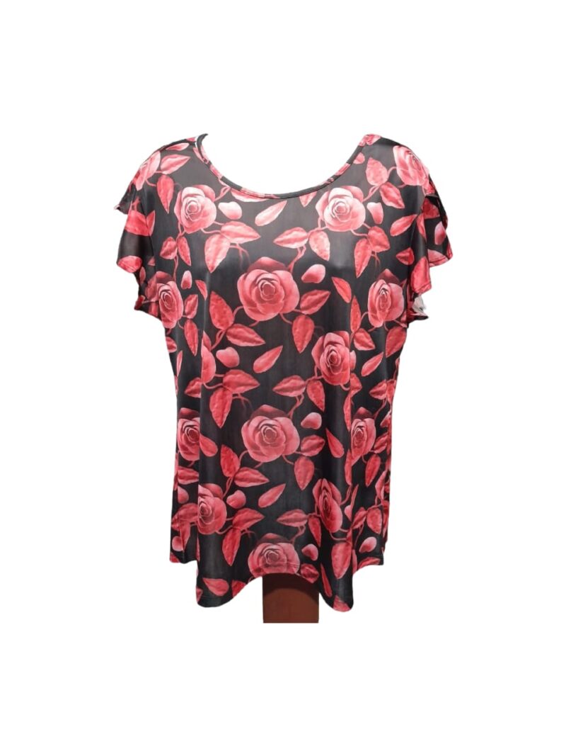 BLUSA WANDA PLUS ESTAMPADA CON MANGAS
