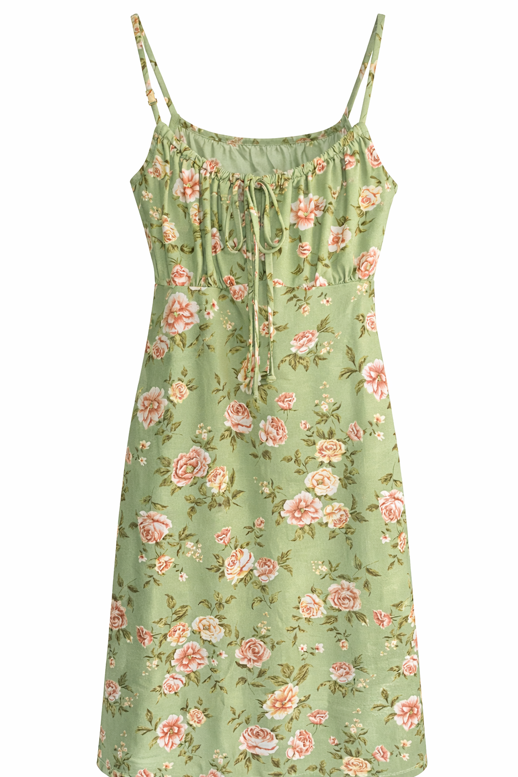Vestido Rosas Verde -VT0058
