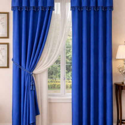 Cortina Jacquard – Set para 1 Ventana Azul