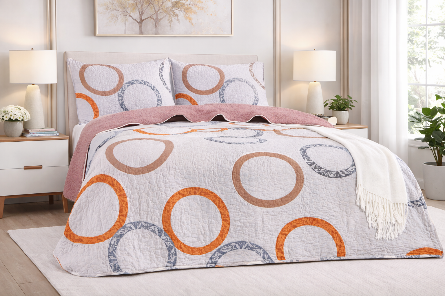 Edredón Quilt Set– Tamaño Queen (3 Piezas)