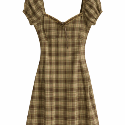 Vestido Cuadros Verde Claro – Estilo Fresco y Femenino