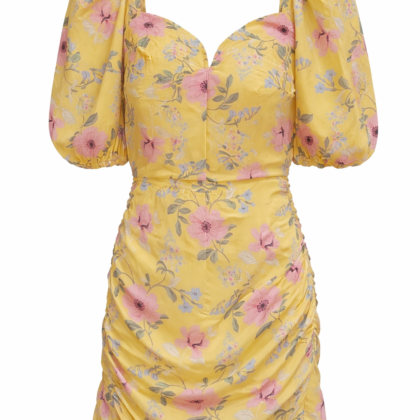 Vestido flores amarillo S/M