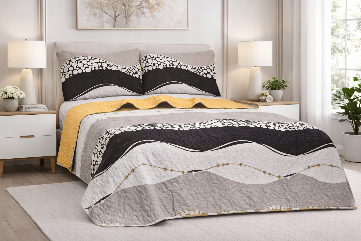 Edredón Quilt Set– Tamaño Queen (3 Piezas)