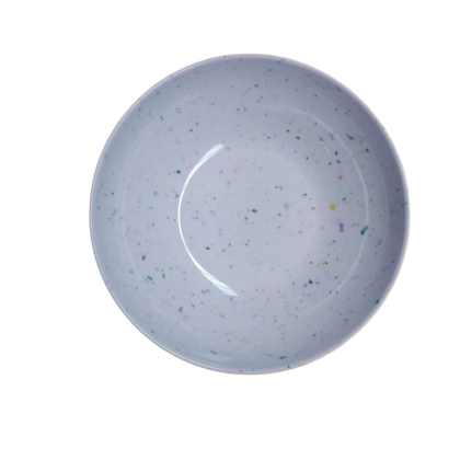 Bowl Redondo de Melamina 7” Blanco con puntos de colores