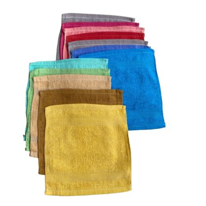 Paño Facial 30 x 30 cm (paq 12 unidades) colores varios