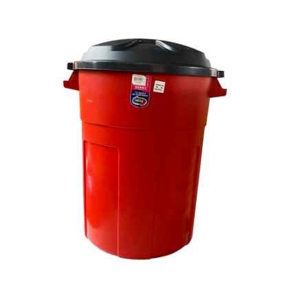 Basurero Plástico Mega Plásticos 70L con Tapa -Rojo