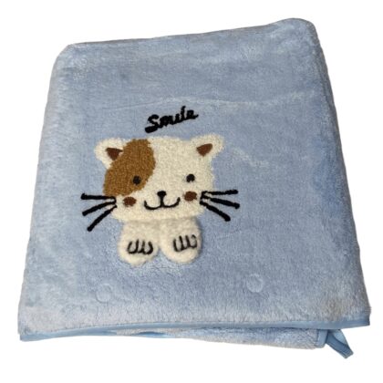 Cobija Soft Infantil 70 x100cm celeste gato