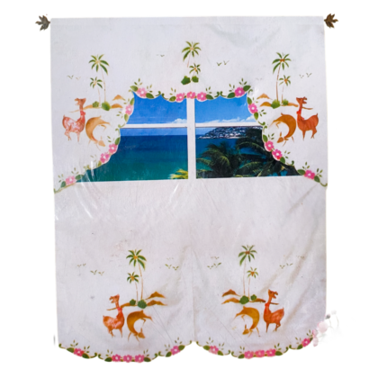 Cortina cocina venados fondo beige