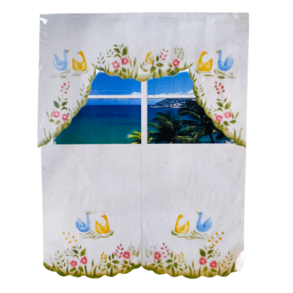 Cortina cocina patos fondo beige