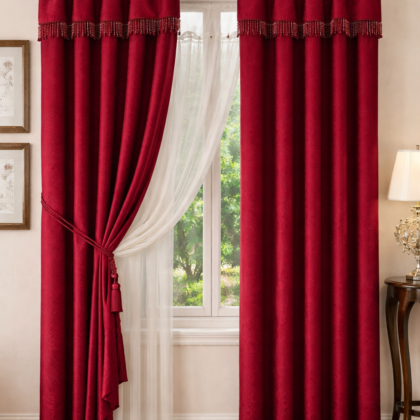 Cortina Jacquard – Set para 1 Ventana Vino