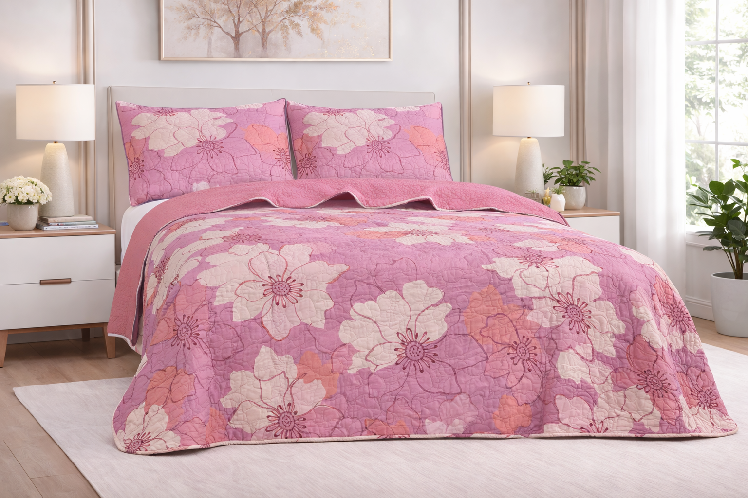 Edredón Quilt Set– Tamaño Queen (3 Piezas)