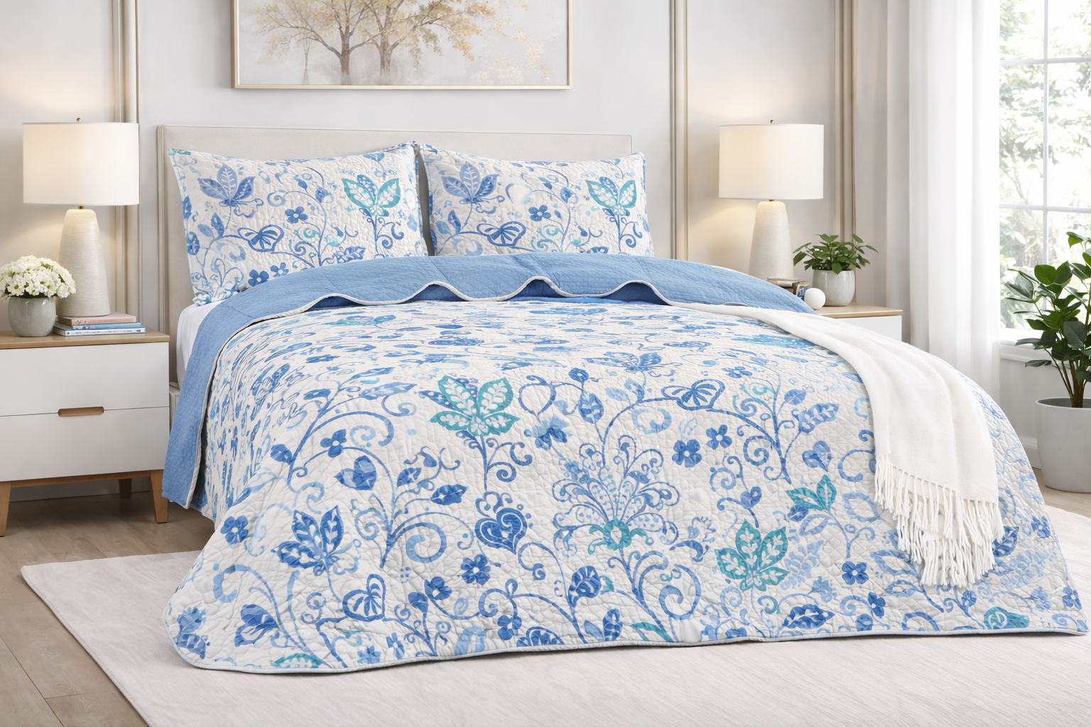 Edredón Quilt Set– Tamaño Queen (3 Piezas)