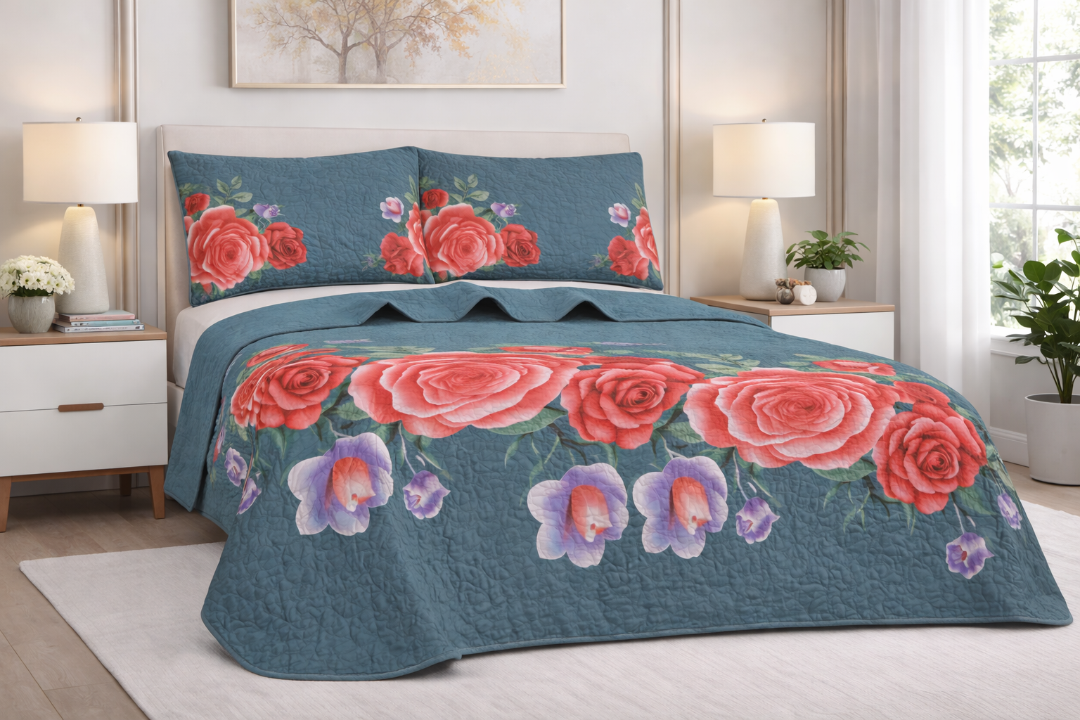 Edredón Quilt Set – Tamaño King (3 Piezas)