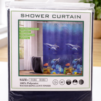 Cortina de Baño Tela Lavable Delfines – Frescura y Estilo para tu Baño 🐬🚿