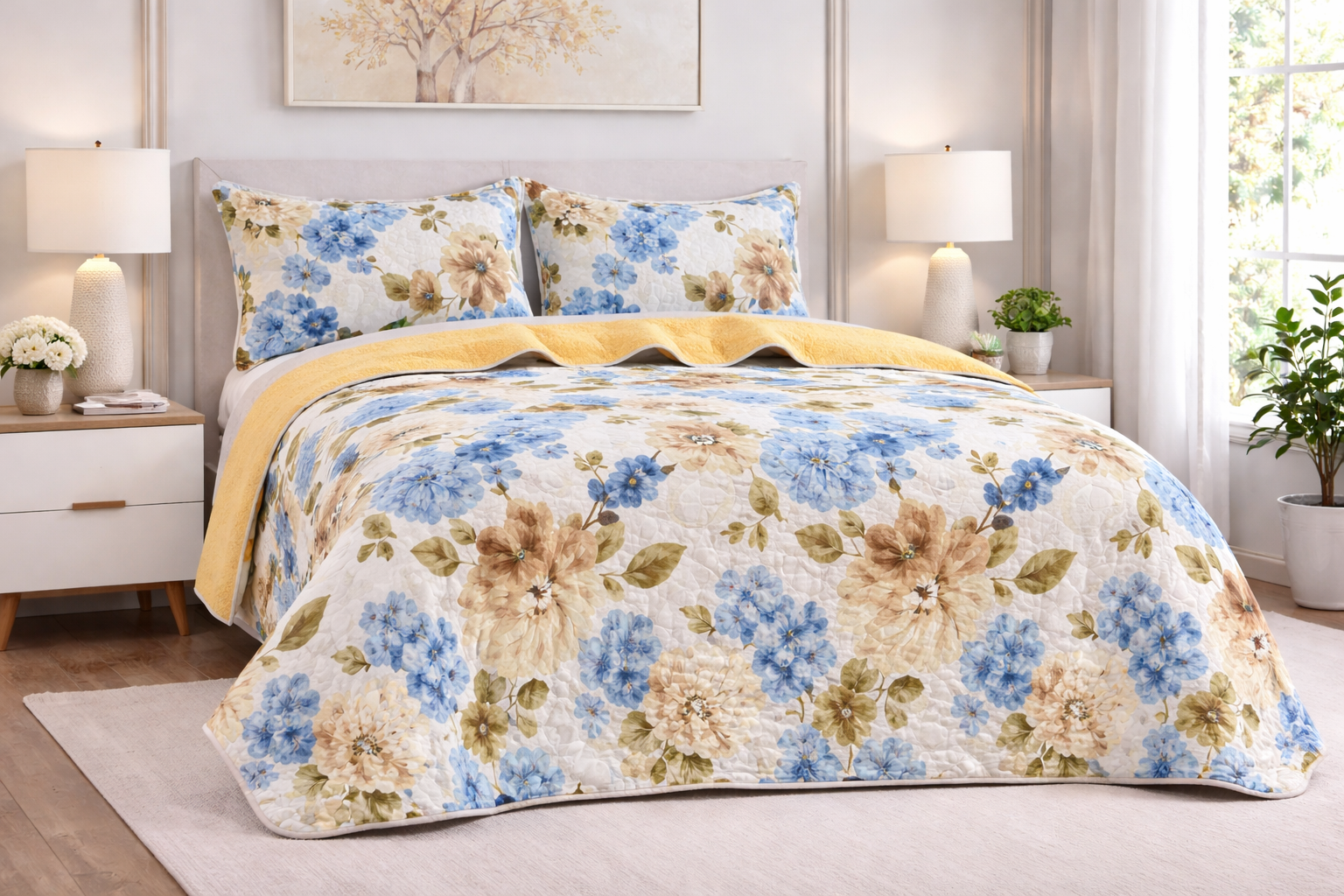 Edredón Quilt Set– Tamaño Queen (3 Piezas)
