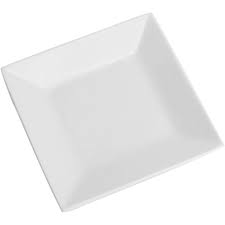 Plato Blanco Cuadrado de Plastico 10"